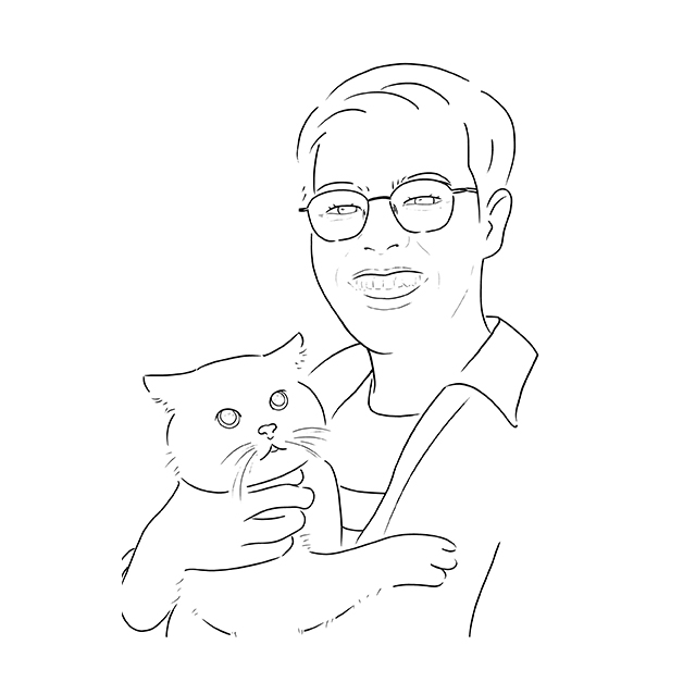 Portrait Line Art with 2-3 Person / Pet