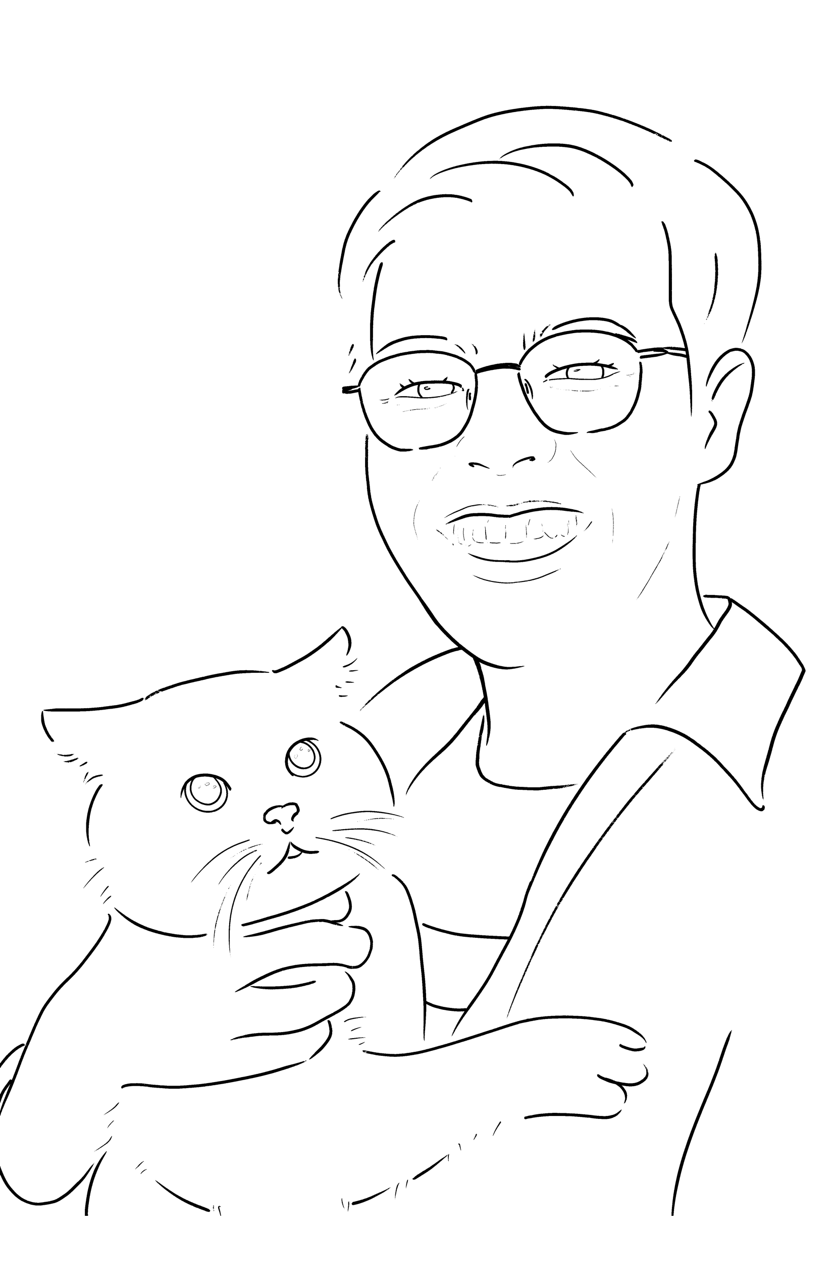 Portrait Line Art with 2-3 Person / Pet - Image 2